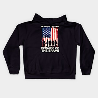 Home of the free Because of the brave Kids Hoodie
